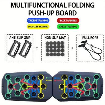 Portable Multifunctional Push-Up Board Set with Handles Foldable 